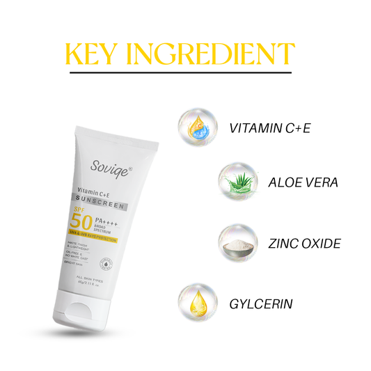 Rice Water Face Wash + Vitamin C+E Sunsceen SPF 50 Combo 160g