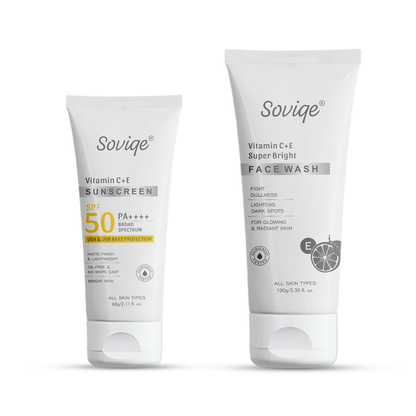 Vitamin C+E Sunscreen and Vitamin C+E Face Wash Combo 160g