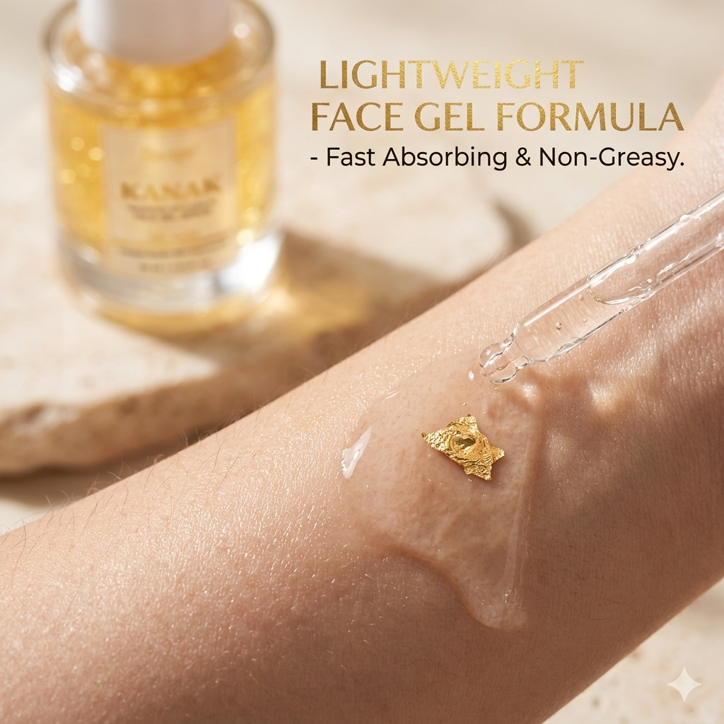 Soviqe Kanak Advanced Face Gel 24K Gold Anti-Ageing Serum with Niacinamide | for Youthful Glow 40ml