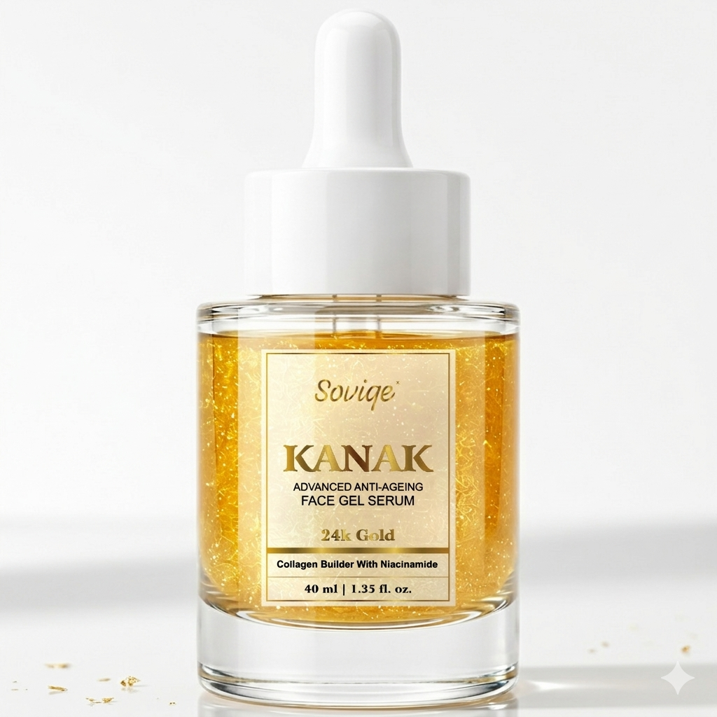 Soviqe Kanak Advanced Face Gel 24K Gold Anti-Ageing Serum with Niacinamide | for Youthful Glow 40ml