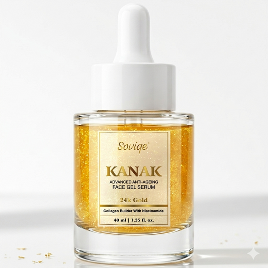 Soviqe Kanak Advanced Face Gel 24K Gold Anti-Ageing Serum with Niacinamide | for Youthful Glow 40ml