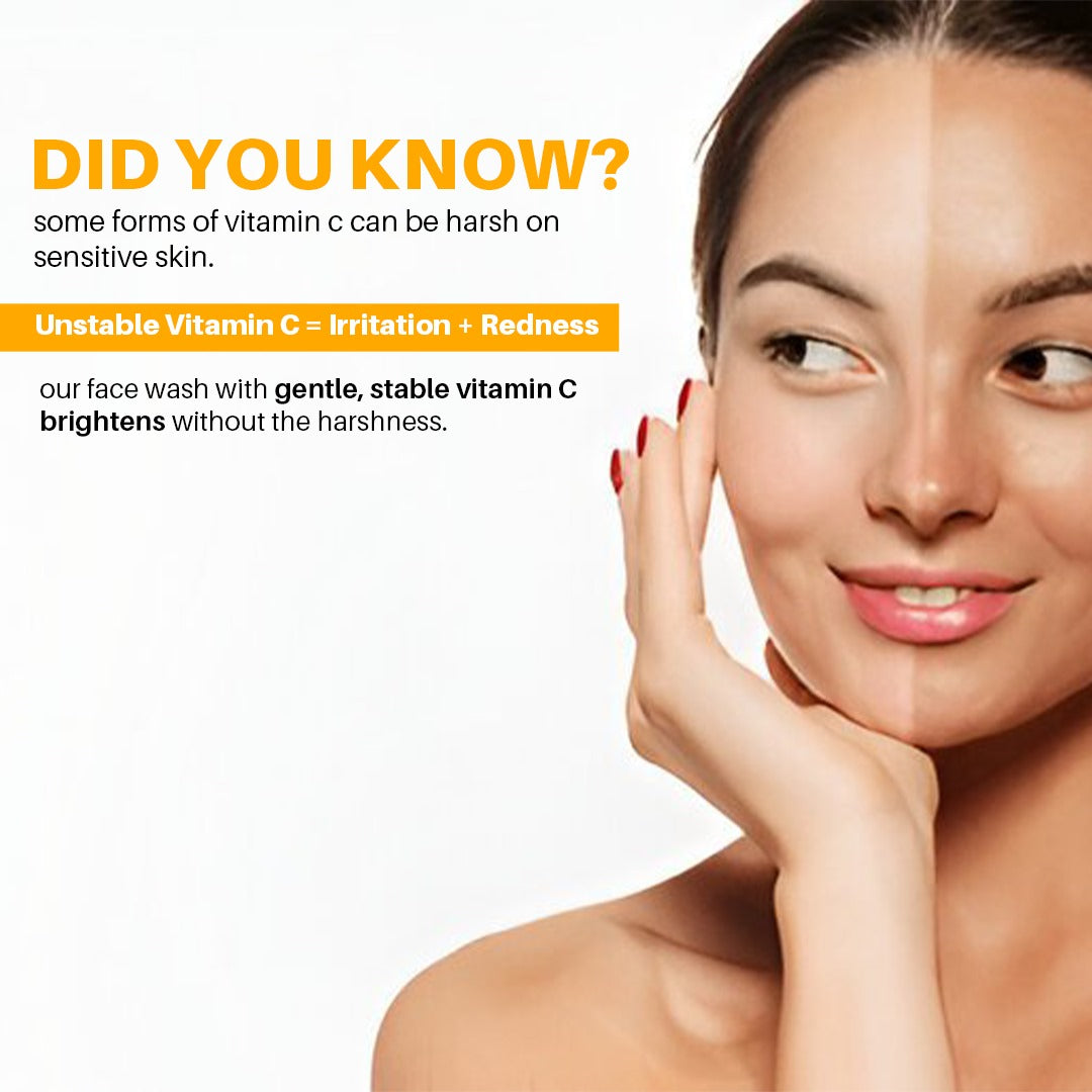 vitamin C+ E face wash effect