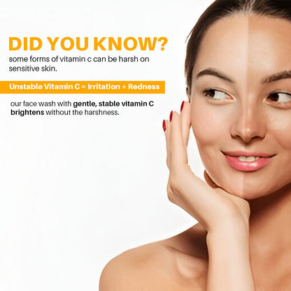 vitamin C+ E face wash effect